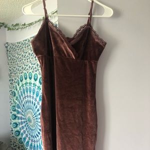 Purple velvet body con dress
